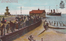 Fleetwood Esplanade Harbour Isle Of Man Ship Boat Arriving Antique Postcard - Andere & Zonder Classificatie