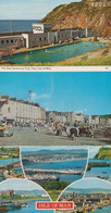 The Isle Of Man NEW Swimming Pool Just Modernized 1970s + Beach 3x Postcard - Other & Unclassified