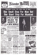 Neil Armstrong Edwin Aldrin Space Rocket NASA Leicester Newspaper Cover - Other & Unclassified