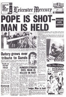 Pope Paul Shot Assasination Attempt Leicester Newspaper Rare Cover - Otros & Sin Clasificación