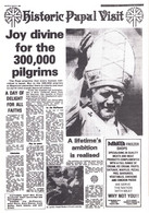 Pope Paul Baginton Leicester Papal Visit Rare Newspaper Cover - Andere & Zonder Classificatie