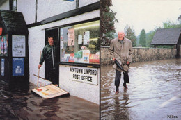 Newtown Linford Leicester Post Office Disaster Flood Postcard - Autres & Non Classés