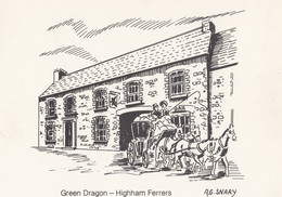 The Green Dragon Higham Ferrers Pub Northampton Postcard - Northamptonshire
