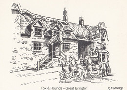 Fox & Hounds Great Brington Pub Postal Anniversary Northampton Postcard - Northamptonshire