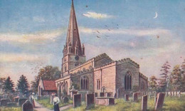 Edwinstowe Church Nottingham King O Northumbria Military Battle Antique Postcard - Other & Unclassified