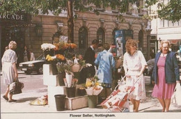 Flower Vendor Market Stall Nottingham Postcard - Andere & Zonder Classificatie