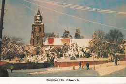 Keyworth Church Snow Christmas Nottingham Village Limited Edition 1000 Postcard - Other & Unclassified