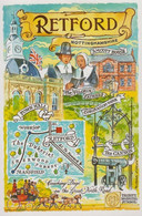 Nottingham Retford Amcott House Cannon Map Town Hall Postcard Fair Souvenir - Autres & Non Classés