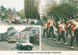 Twinning Military Army Parade Procession Keyworth Nottingham Carnival Postcard - Andere & Zonder Classificatie