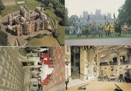 Belvoir Castle Nottingham Guardroom Jousting Interior Views 4x Postcard S - Autres & Non Classés