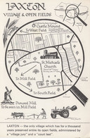 Laxton Nottingham Map Farm Tractor Mill Fields Postcard - Autres & Non Classés