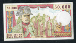 Billet De Banque Fantaisie De 50000F (années 60) "Ceci Est Un Faux Billet / Business" Napoléon - Specimen