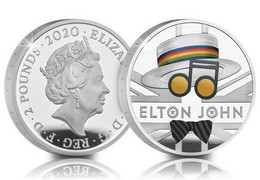 Great Britain UK  Elton John £5 Five Pound Coin - Silver Proof - Mint Sets & Proof Sets