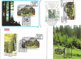 2121q: Österreich 1986, Block Jahr Des Waldes- 4 Gute Belege - Umweltverschmutzung