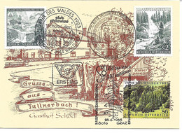 2121w: Österreich 1986, Block Jahr Des Waldes, Wildbach & Naturschutzjahr: AK Gasthof Schödl Untertullnerbach - Tulln