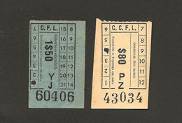 Conjunto De 2 Bilhetes CAPICUA Carris C.F.L. Lisboa. Set 2 Vintage Tickets RADAR / PALINDROME Portugal - Europe