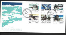 Ross Dependency New Zealand 1992 Seals Set Of 6 On FDC Official Unaddressed - FDC
