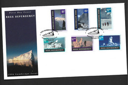 Ross Dependency 1996 Antarctic Landscapes And Ice Formations Set Of 6 On FDC Official Unaddressed - FDC