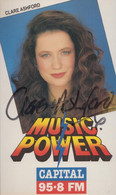 Clare Ashford Capital Radio DJ Vintage Hand Signed Publicity Cast Card Photo - Autogramme