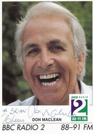 Don MacLean BBC Radio 2 Hand Signed Photo - Handtekening