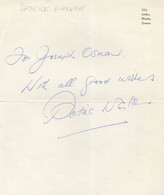 Patrick Walker BBC WW2 Radio MP BFI Chairman Hand Signed Letter - Autographes