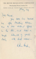 Robin Boyle Of Hancocks Half Hour Hand Signed 1956 BBC Letter - Autographs