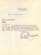 Alan Freeman Radio 1 DJ Early 1961 Hand Signed Scary Letter - Autographes