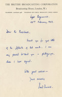 David Son Of Composer Thomas Dunhill BBC WW2 Radio Hand Signed Letter - Autographs