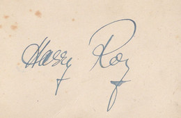 Harry Roy Hand Signed Autograph Page Ephemera - Handtekening