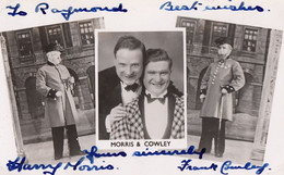 Harry Morris Frank Cowley The Vesta Brothers Music Hall Old Hand Signed Photo - Autogramme