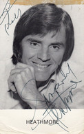Heathmore 1970s Singer Hand Signed Publicity Card Photo - Autogramme