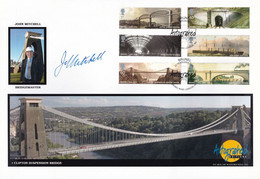 John Mitchell Yorkshire Bristol Bridge Designer Hand Signed FDC - Autogramme