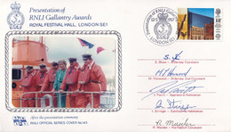 RNLI Lifeboat Gallantry Awards Ship 5x Hand Signed Rare FDC - Autografi
