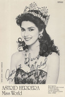 Astrid Herrera 1984 Miss World Winner Hand Signed Photo - Autógrafos