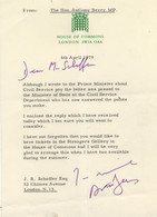 Anthony Berry MP Killed By IRA Hand Signed House Of Commons Letter - Autogramme