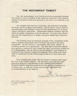 John Summerson Motorway Threat Architectural Historian Hand Signed Letter - Autografi