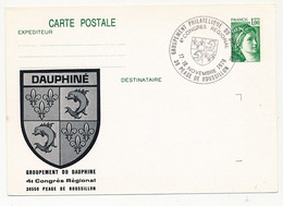 Entier Repiqué - 1,20 Sabine - 4ème Congrès Régional - 38 PEAGE DE ROUSSILLON - 17/18 Nov 1979 - Cartes Postales Repiquages (avant 1995)