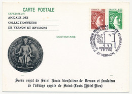 Entier Repiqué - C.P. 1,00 Sabine - Sceau Royal De St Louis - 7eme Congrès Régional - 27 VERNON - 6/7 Octobre 1979 - Cartes Postales Repiquages (avant 1995)