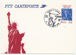Entier Repiq. - C.P. 2,50 Statue Liberté - Sciences Et Techniques Statue De La Liberté - 62 ROSNY SOUS BOIS - 1986 - Overprinter Postcards (before 1995)