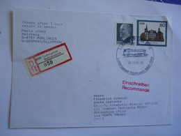 DDR  GERMANY   REGISTERED COVER 1989 POSTMARK TRAIN  POSTCARDS      2 SCAN - Covers