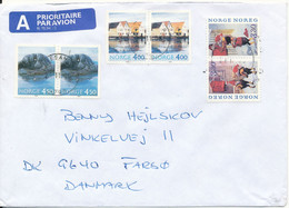 Norway Cover Sent To Denmark 21-11-2006 With 3 Different Pairs From Booklets - Storia Postale