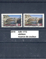 Variété Adhésif De 2019 Oblitéré Y&T N° Adh 1772 Nuance De Couleur - Oblitérés