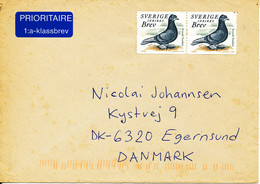 Sweden Cover Sent To Denmark 2004 (pigeon On The Stamps But No Postmarks On Stamps Or Cover) - Cartas & Documentos