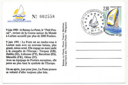 Entier Repiqué - CP 2,30 Bateau La Poste - Open UAP De La Communauté Européenne - MARSEILLE - 30/6/1991 - Overprinter Postcards (before 1995)