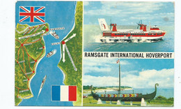 Kent    Postcard   Ramsgate Multiview Ferry Hovercraft To Calais Hoverport  Used 1980 - Ramsgate