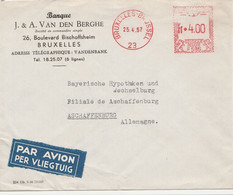 Belgien Luftpostbrief Nach Deutschland Banque J & A Van Den Berghe Bruxelles 1957 - Altri & Non Classificati