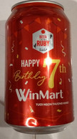 Vietnam Viet Nam RUBY VINMART 330 Ml Empty Beer Can For 7th Anniversary Opening / Opened By 2 Holes - Cans