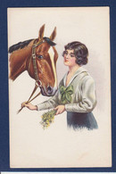 CPA Cheval Femme Avec Chevaux Horse Woman Non Circulé Illustrateur - Frauen