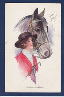 CPA Cheval Femme Avec Chevaux Horse Woman Circulé Illustrateur - Femmes
