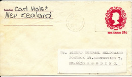 New Zealand Postal Stationery Cover Sent To Denmark - Postal Stationery